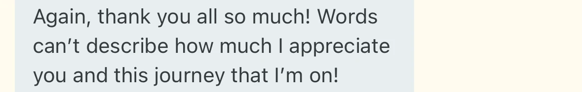 Ali's original message